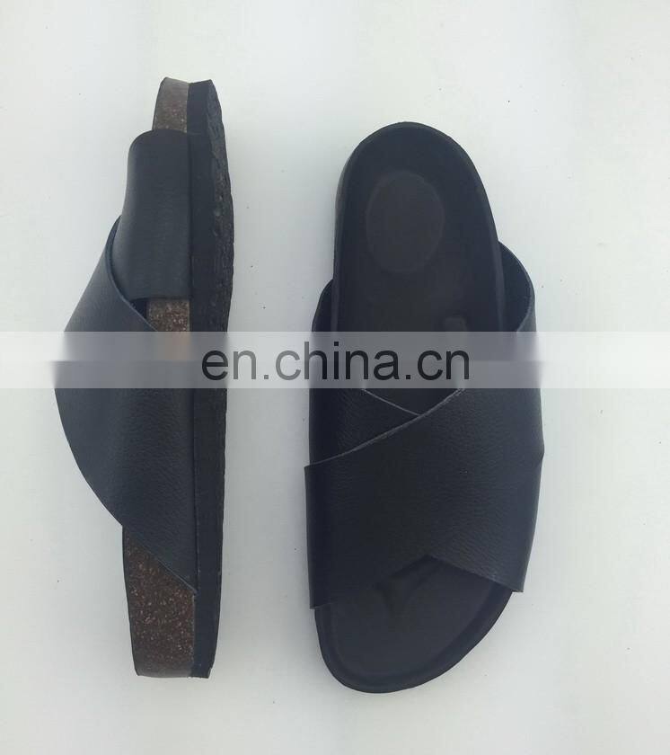 Wholesale birken cork sandal leather stock slippers mens oxford slipper