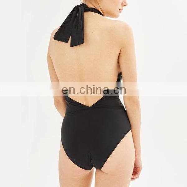 OEM embroidery swimsuit cover up black swimsuit