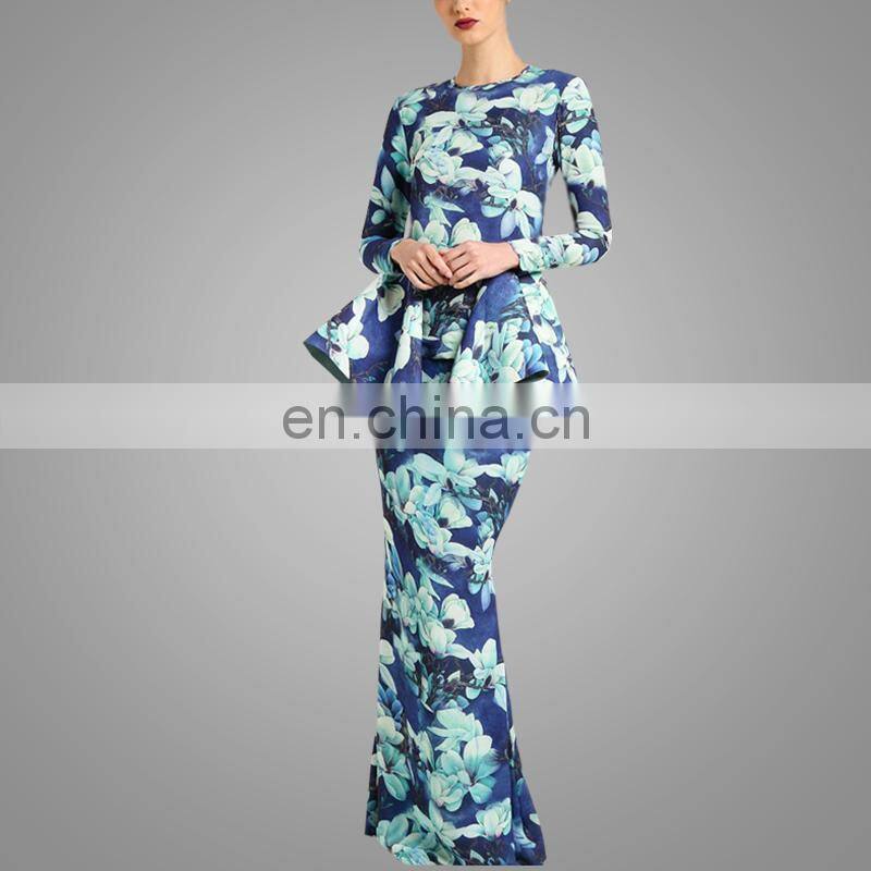 2017 Printing Fashion Malaysia Baju Kurung And Baju Melayu Plus Size Baju Kurung Modern Design Muslim Abaya