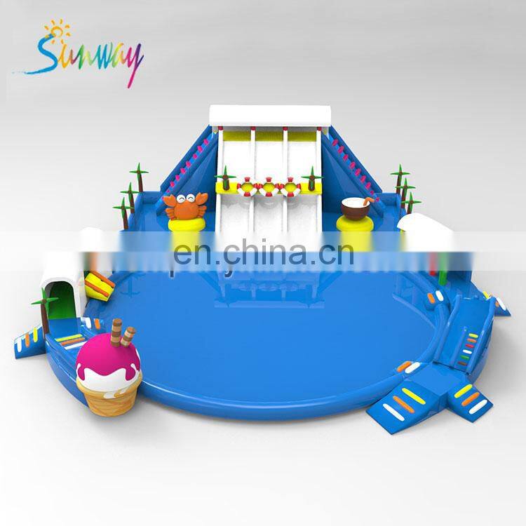 Inflatable Water Park Floating Water Games Giant Inflatable Water Play Park for Adults