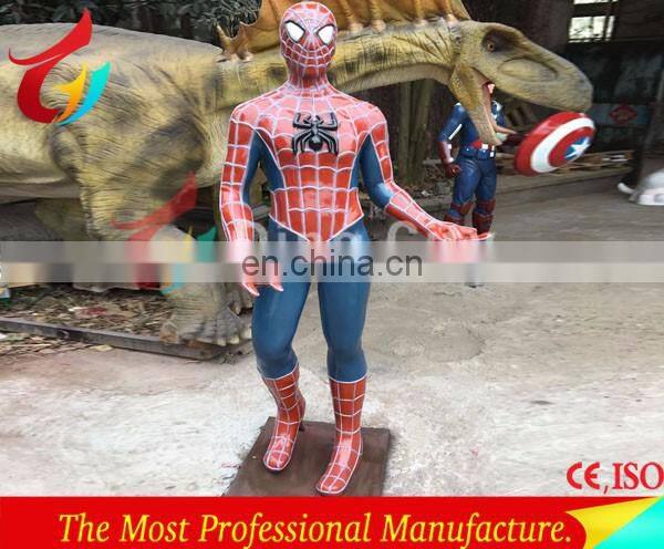 Outdoor decoration life size fiberlgass superhero Spiderman statue