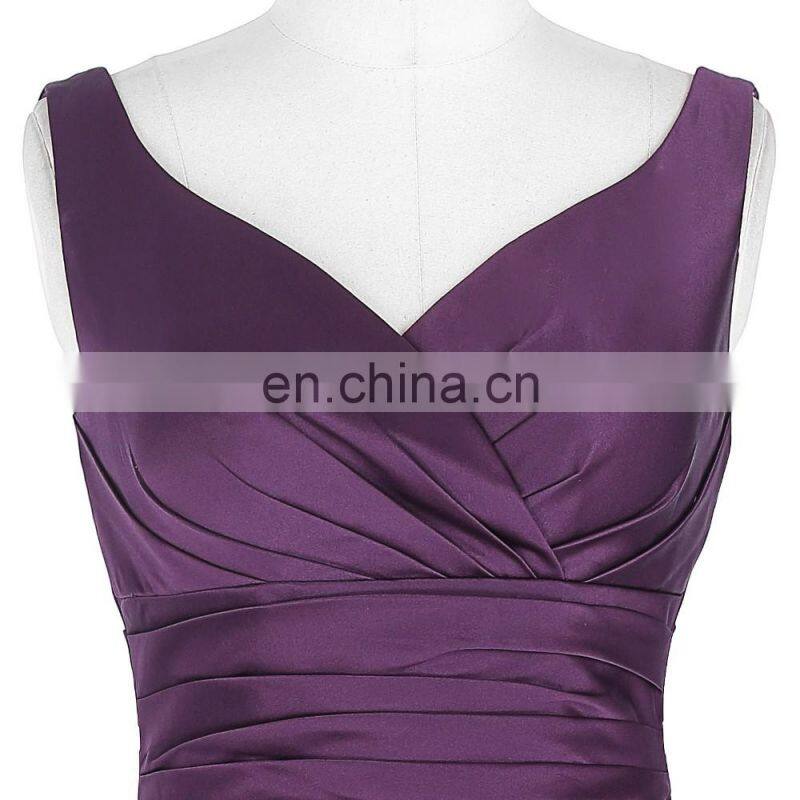 Grace Karin Sleeveless V-Neck Satin Purple Color Homecoming Dress Short Prom Party Dress 8 Size US 2~16 GK000126-2