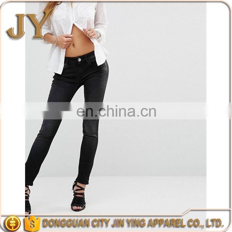 Jeans Wholesale Price Raw Cut Hem Jeans Skinny Fit Pants Women Trousers Make in China
