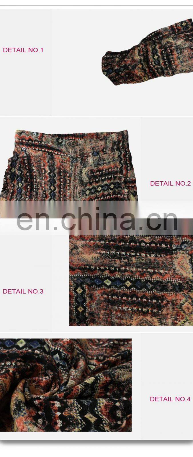 2016 Newest China Wholesale Cheap Clothing Women Bohemian Printed Casual Pants