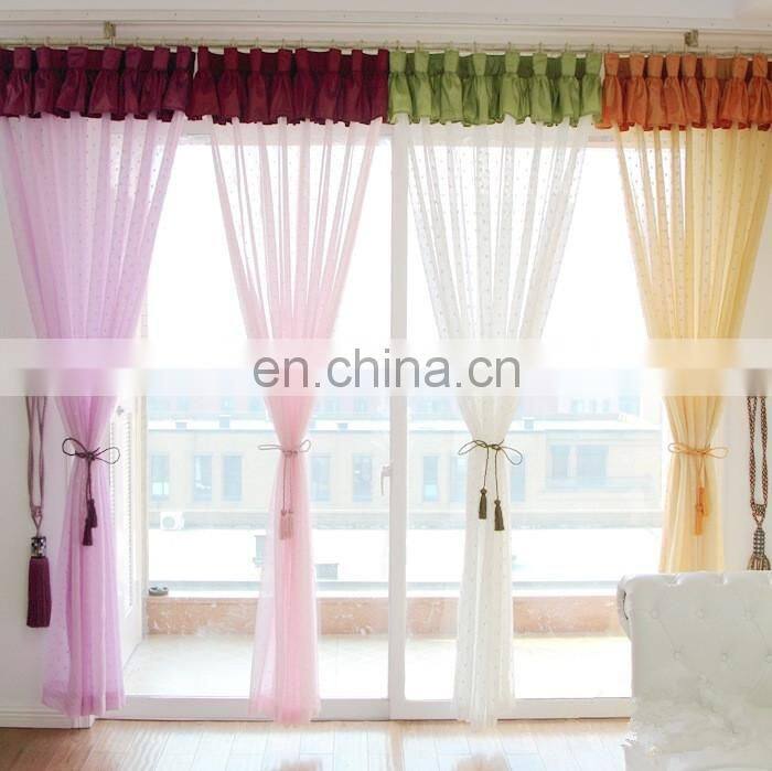 Fancy Pink New Design Window Fabric Organza Curtain