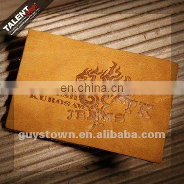 custom private brand name logo leather jeans label