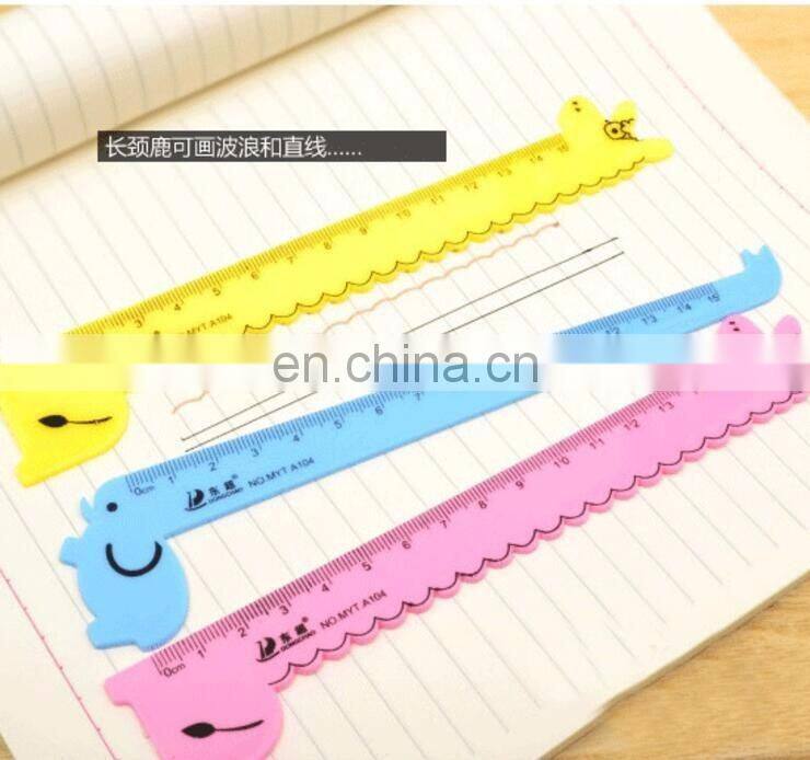 Kawaii Cartoon Small Animals Design Rulers Plastic Measuring Rulers School Set For Kids 150mm