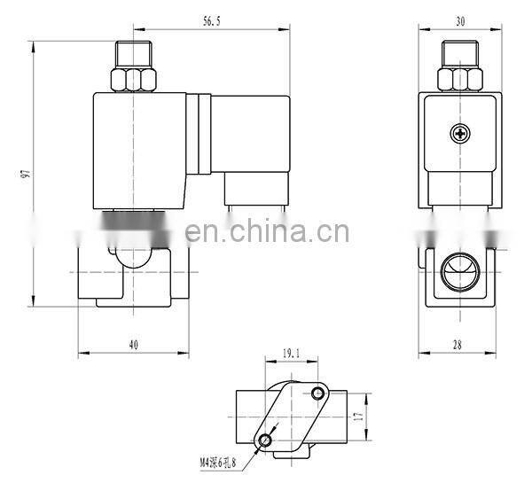 GOGO Normally closed Direct acting Brass Small Gas 3/2 way plug Solenoid Valve 1/4" BSP 220V AC 1.5mm/2.5mm/3mm NBR Seals valve