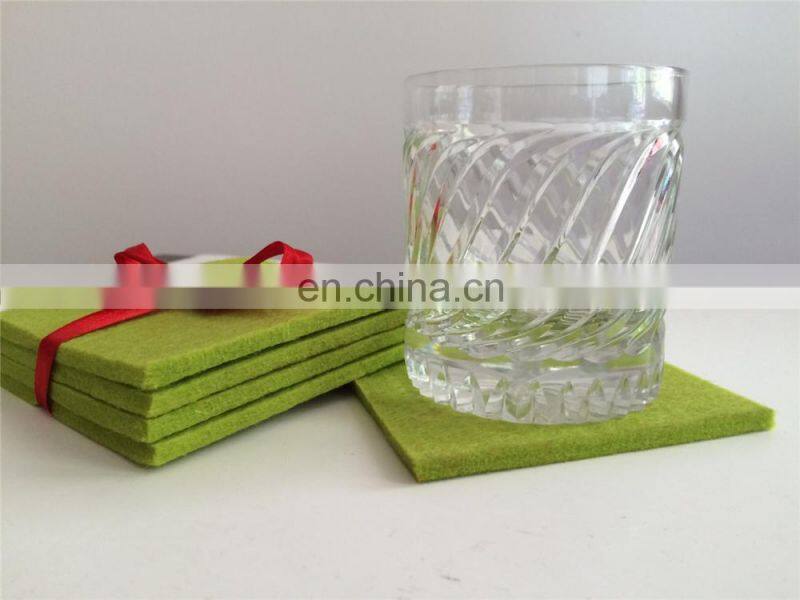 custom logo printed orange color round fabric ceramic coaster felt snowflake coasters