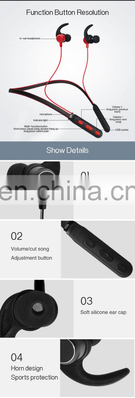 Golden Sky Boat Earphone Headset Wireless Earbuds 5.0 Neckband Headphones Factory Free Shipping