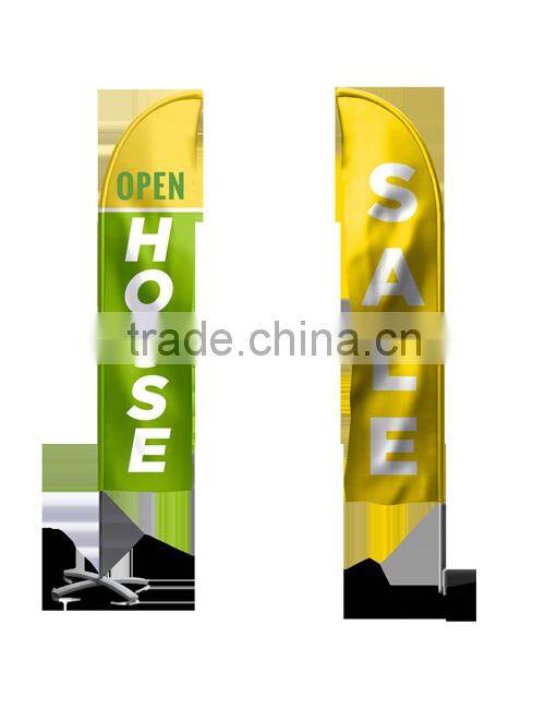 Knitted polyester custom printing banner feather beach flag