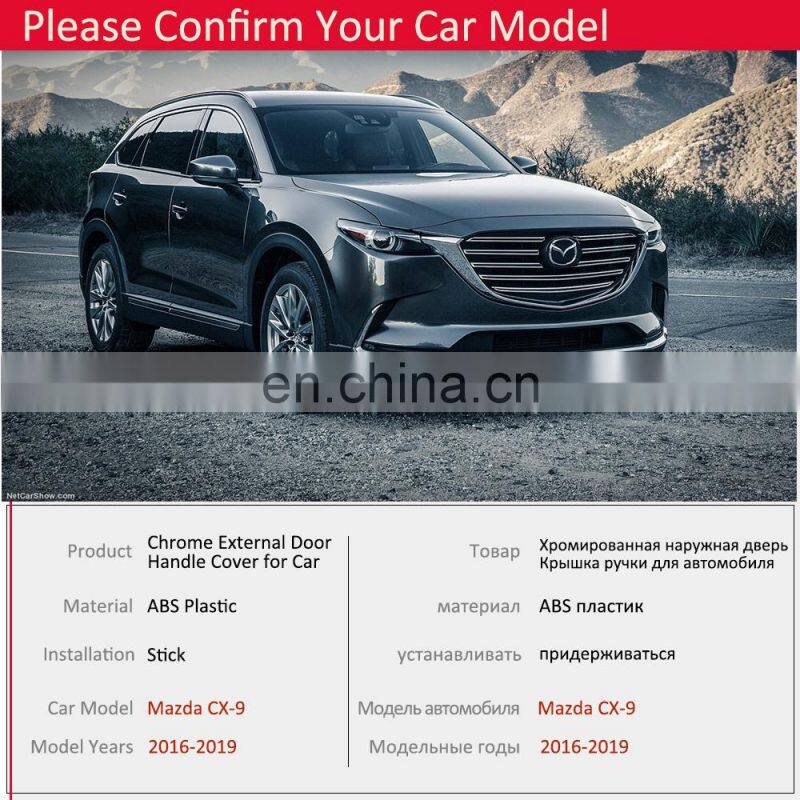 for Mazda CX-9 CX9 CX 9 TC MK2 2016 2017 2018 2019 Chrome Door Handle Cover Exterior Trim Catch Cap Car Stickers Accessories ABS