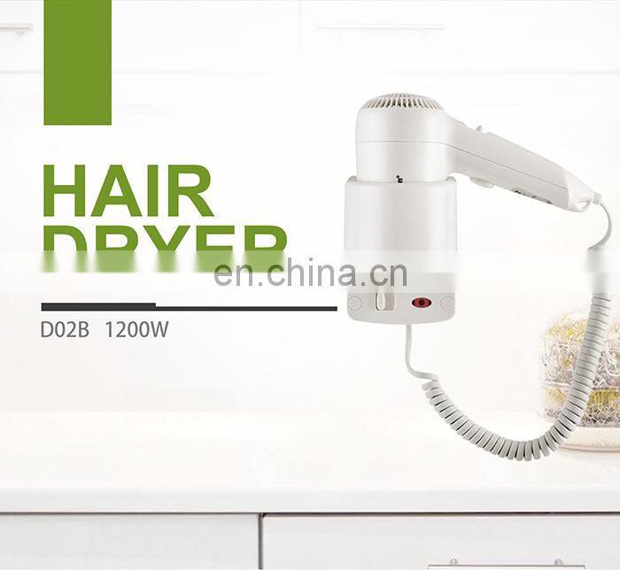 Honeyson hotel bathroom silent mounted hair dryer with holder stand