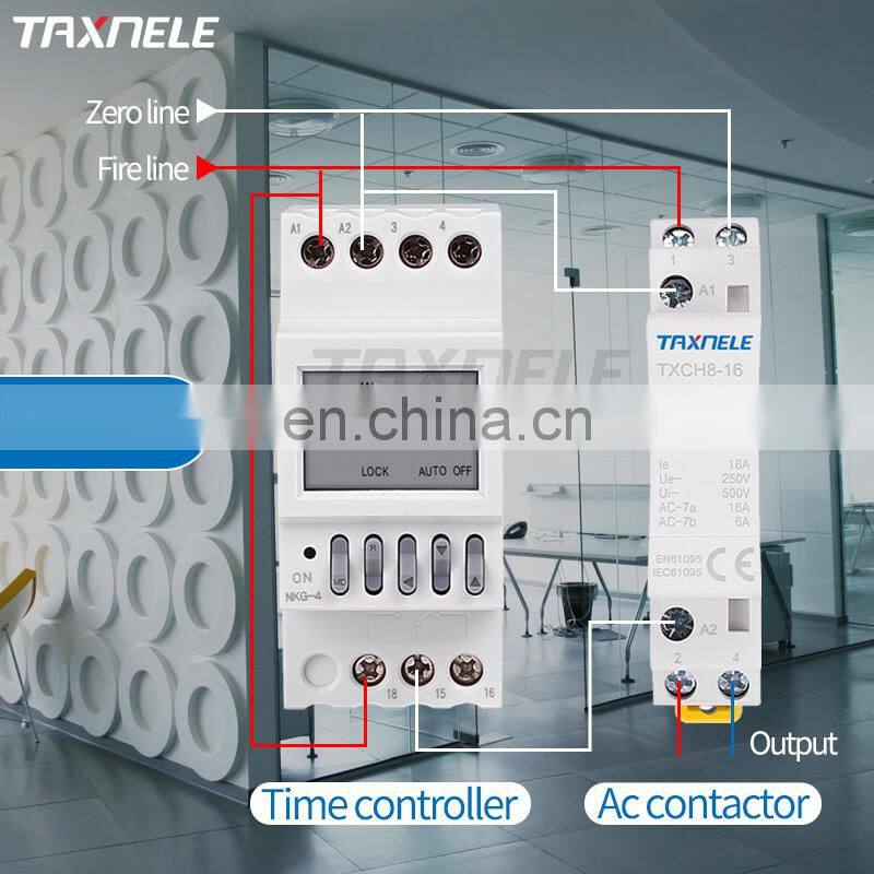 4P 32A 63A 2NC2NO 4NO 4NC 220V/230V 50/60HZ Din rail Household AC Modular contactor