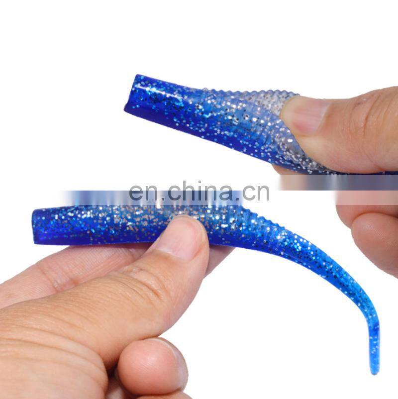 Amazon High Quality 128mm 6.5g 4pcs/bag 14 Colors Simulation Soft Bass Fishing Lure Fork Tail Soft Bait