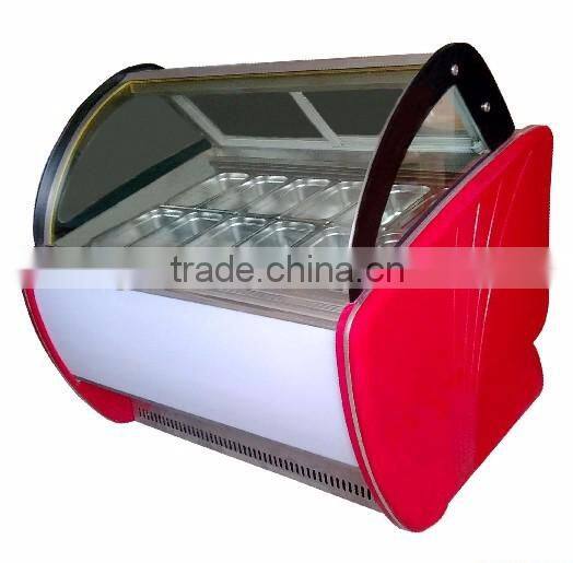 China Supplier Fried Ice Cream Showcase / Hard Ice Cream Showcase / Commercial Ice Cream Showcase