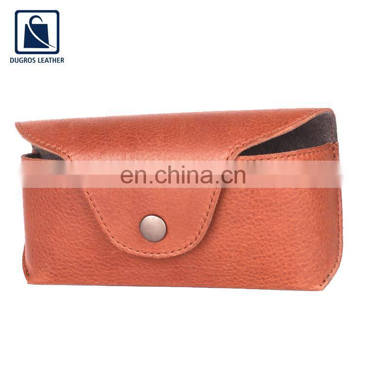 Microfiber Lining Material Anthracite Fitting Stylish Fashion Designer Unisex Genuine Leather Sunglasses Case Supplier