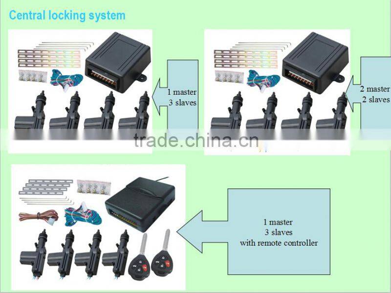 High quality 1 master 3 slaves car center lock system 6.5KGS force