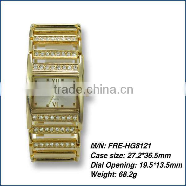 stainless steel pierced table for women with japan movt water resistant watch