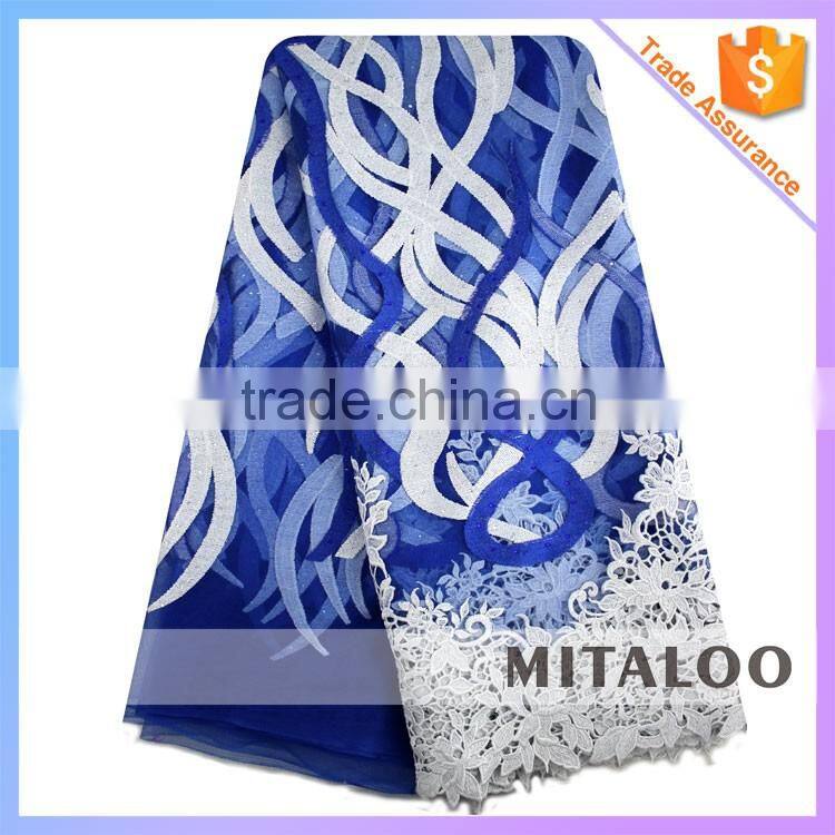 Mitaloo MFL0130 African White Lace Polyester Fabric Net Lace Nigeria Orange African Lace