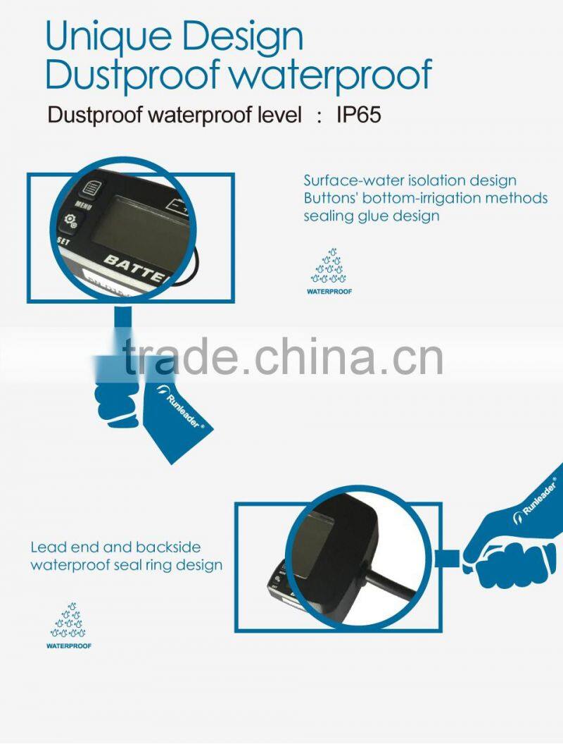 Led backlight battery charge indicator voltage tester voltmeter for Motorcycle ATV Tractor MARINE boat car