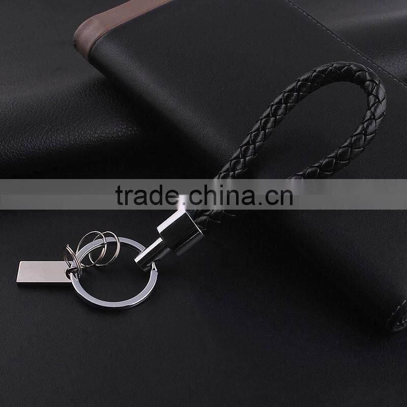 High-grade leather key ring beautifully creative rope car leather strap key chain