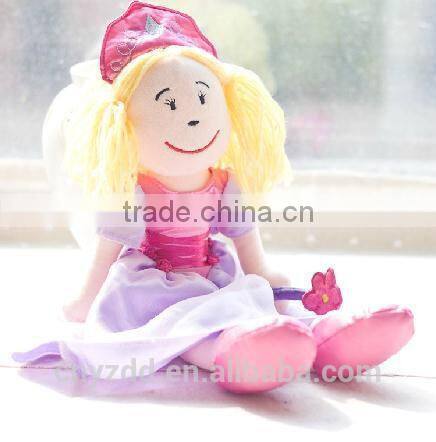 Fabric Rag Doll in Purple Skirt/ Plush Rag Doll 18" Tall Holding Magic Wand