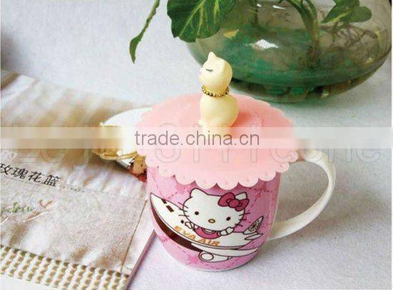OEM cute folding silicone cup cover