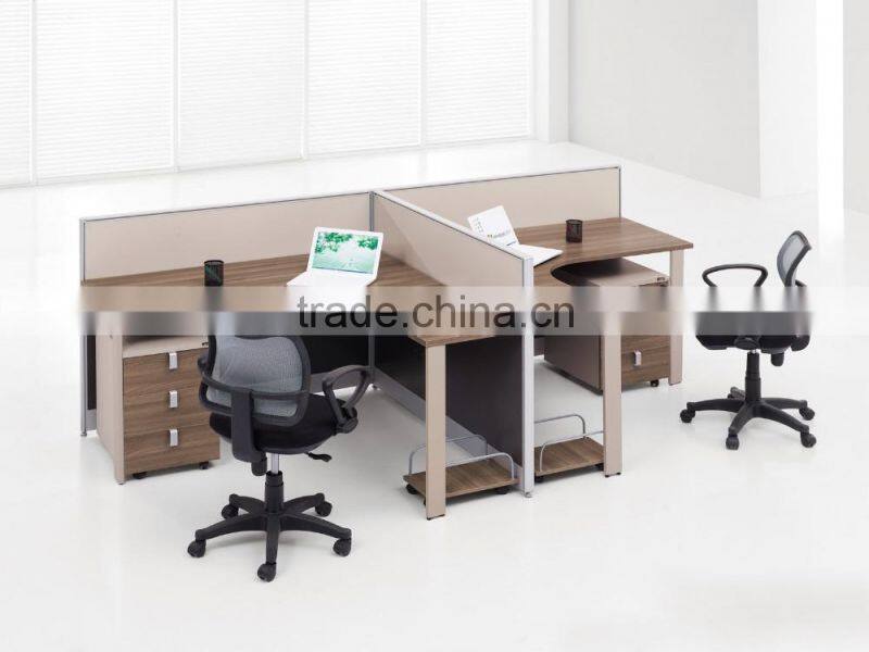 2 seaters office workstation with 30mm thickness partition with modern design