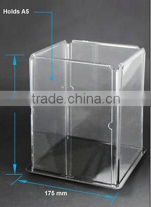 A5 rotating 4 sides square acrylic menu display stand