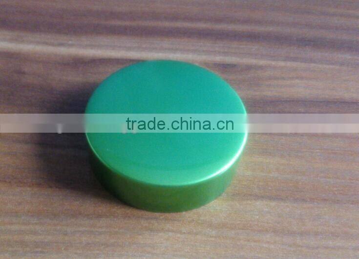 OEM green aluminum cap for cosmetics