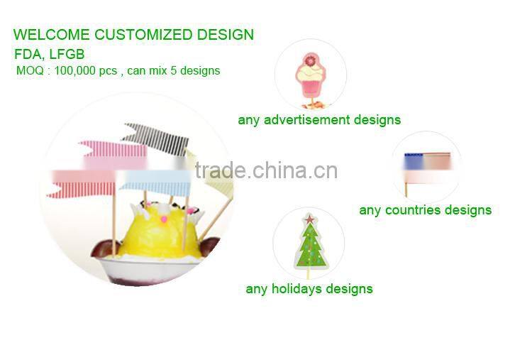 christimas custom cake flag pick cheese flag stick