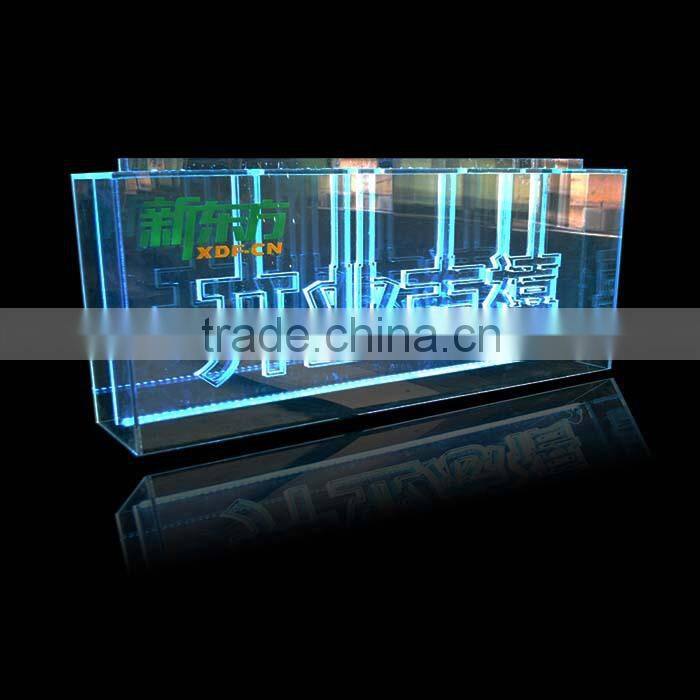 2015 new acrylic ice sculpture with LED lights, LED edge sign