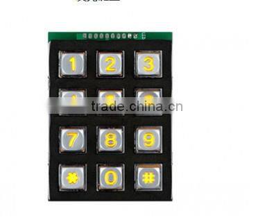 custom or in stock 12 keys usb metal material kiosk numeric keypad with brushed or anodized process