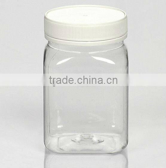 Tamper Proof Lid Square Dark and Black Empty Peanut Butter Plastic Jars 250g, 500g, 1000g