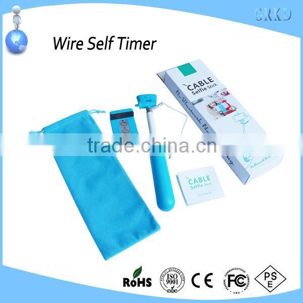 Selfie Handheld Monopod Stick Holder 3.5mm Wired Remote Shutter For Phone