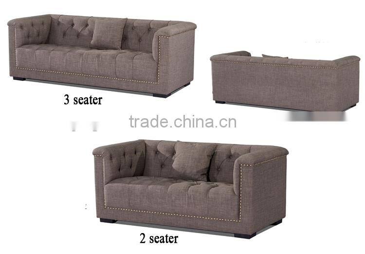 Famous brand anqique style double sofa with rivet--s15903