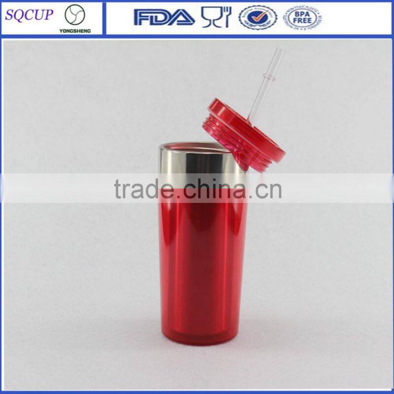 14oz 400ml Double Wall Promotional Coffee Mug with Paper Insert screw lids