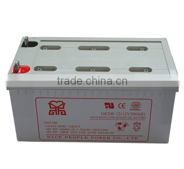 100% Real capacity GE200-12 12v 200ah gel battery for inverter