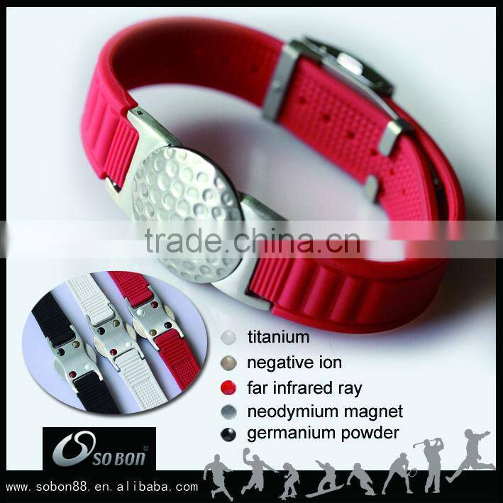 New design silicone wristband custom logo magnetic bracelet with changeable ball marker