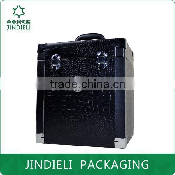 newest leather wine packaging box for 6 bottle