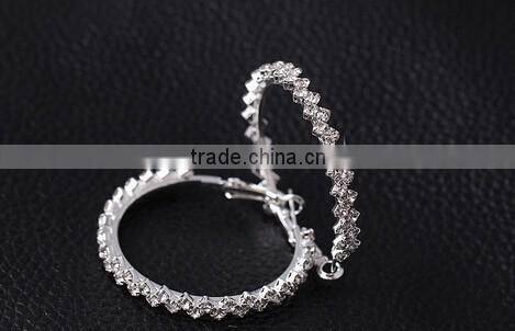 >SW16582 classic thick rhinestone hoop earrings women/