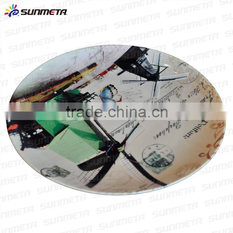 SUNMETA factory Personalized 8 inch sublimation ceramic plate for 3D vacuum machine