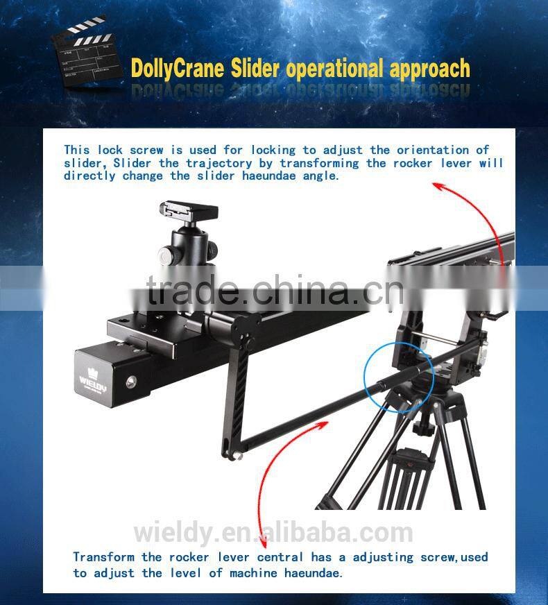 Wieldy video camera jib crane slider