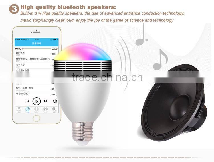 3w rgb led ,twinkler smart led light bulb bluetooth speaker with remote control , 7 led bulb with bluetooth speaker