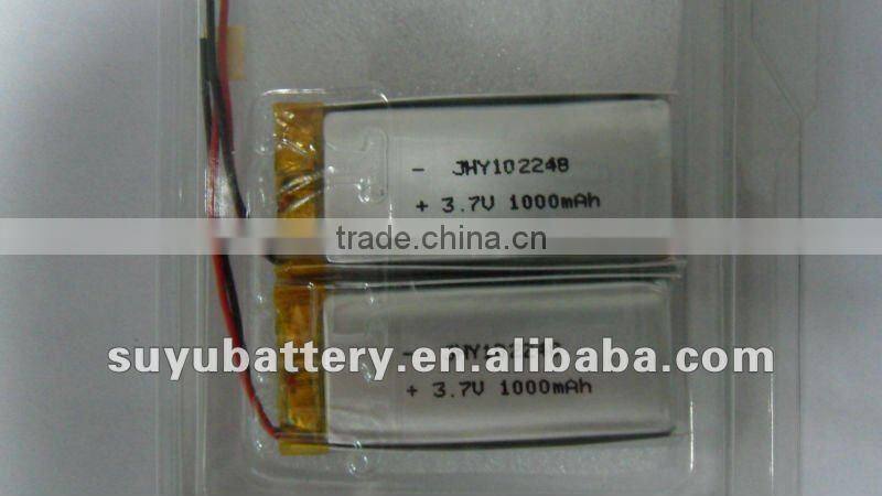 102248 1000mah polymer li-ion battery 3.7v 190mah li-polymer battery