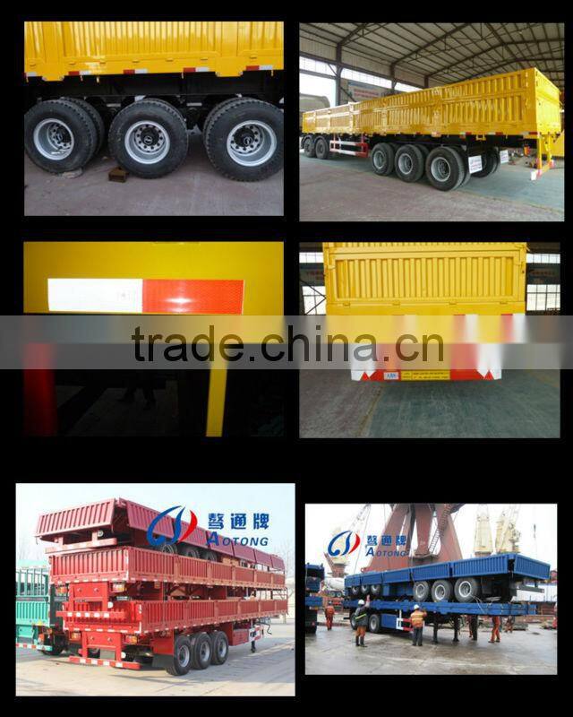 Brand new tri axle 40 feet flatbed type side wall open cargo trailer for sale (ISO twist locks are optional)