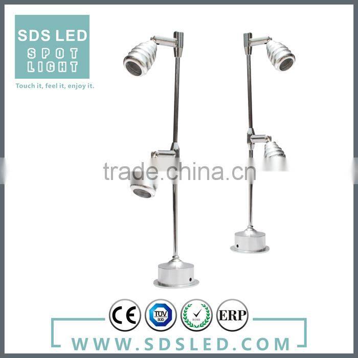 LED spotlightLED silver easy install standing 3W jewelry display showcase led lights 2700k-6500k