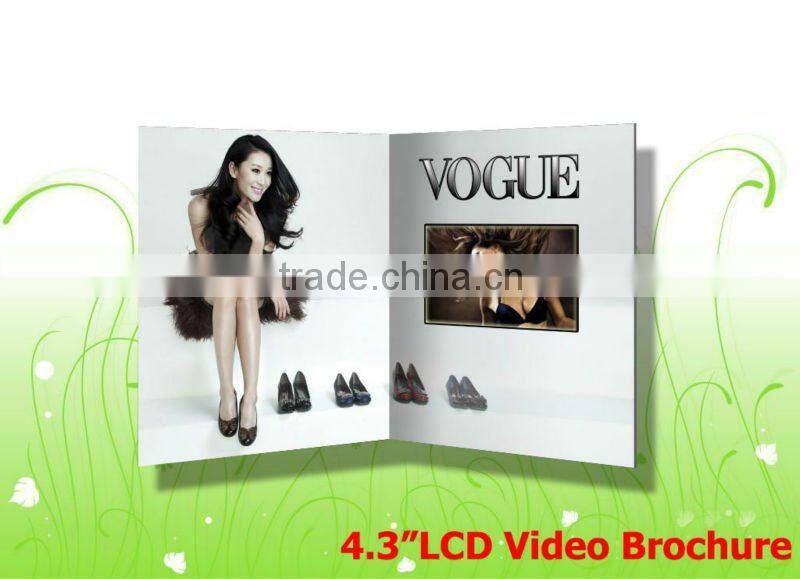2.4 inch LCD Video Greeting Card Brochure with USB port