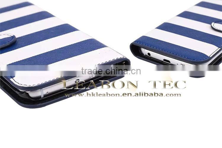 hot new products for 2015, fancy color strip wallet leather case for samsung galaxy s6 edge,